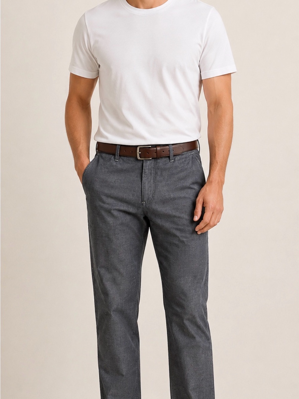 Dockers 34x32 Gray Chambray Straight Leg Stretch Chino Pants